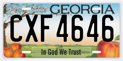 GA license plate CXF4646