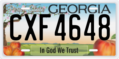 GA license plate CXF4648