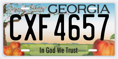 GA license plate CXF4657