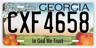 GA license plate CXF4658