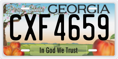 GA license plate CXF4659