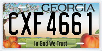 GA license plate CXF4661