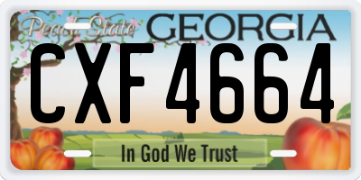 GA license plate CXF4664