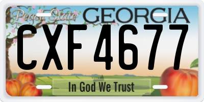 GA license plate CXF4677