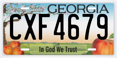 GA license plate CXF4679