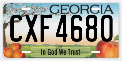 GA license plate CXF4680
