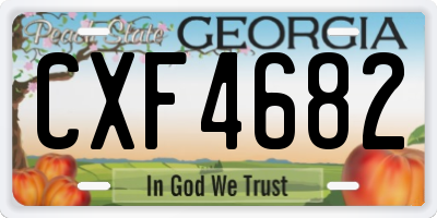 GA license plate CXF4682