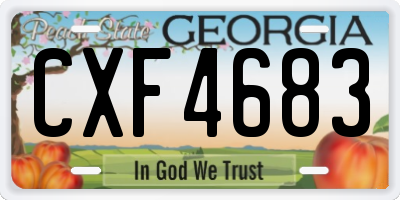 GA license plate CXF4683