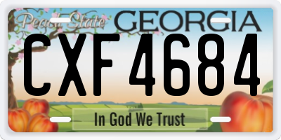 GA license plate CXF4684