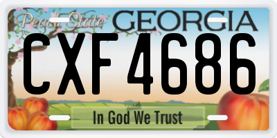 GA license plate CXF4686