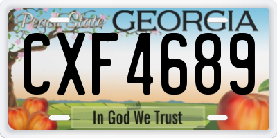 GA license plate CXF4689