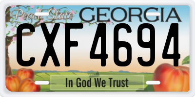 GA license plate CXF4694