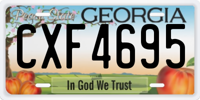 GA license plate CXF4695