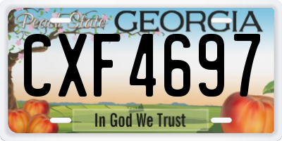 GA license plate CXF4697
