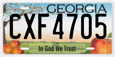 GA license plate CXF4705