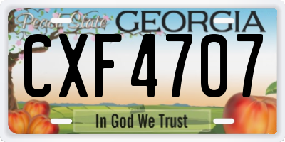 GA license plate CXF4707
