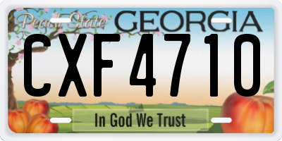 GA license plate CXF4710