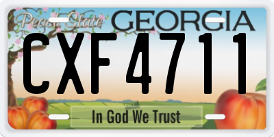 GA license plate CXF4711