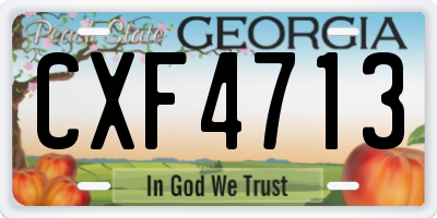 GA license plate CXF4713