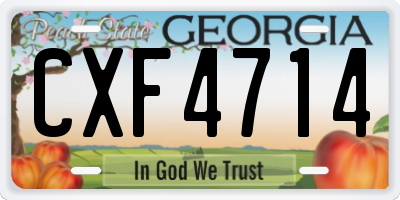 GA license plate CXF4714