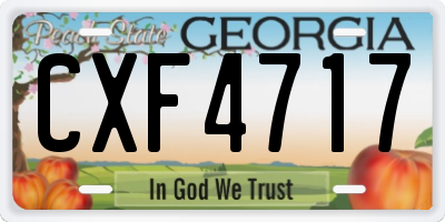 GA license plate CXF4717
