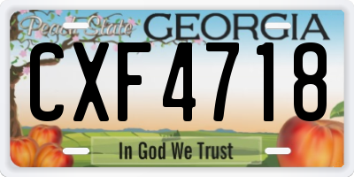 GA license plate CXF4718