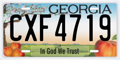 GA license plate CXF4719