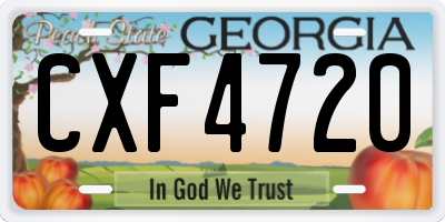 GA license plate CXF4720
