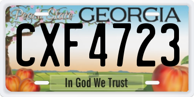 GA license plate CXF4723