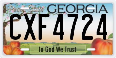 GA license plate CXF4724