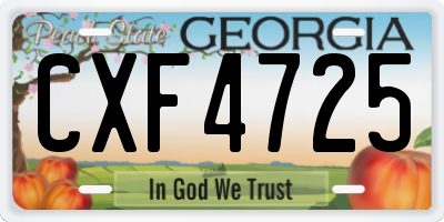 GA license plate CXF4725
