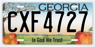 GA license plate CXF4727