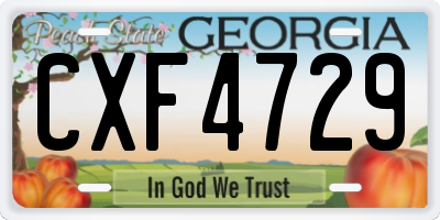 GA license plate CXF4729