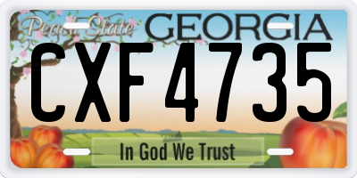 GA license plate CXF4735