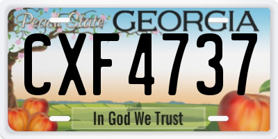 GA license plate CXF4737