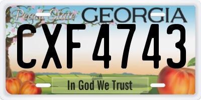 GA license plate CXF4743