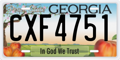 GA license plate CXF4751