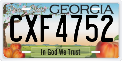 GA license plate CXF4752