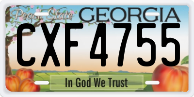 GA license plate CXF4755