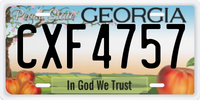 GA license plate CXF4757
