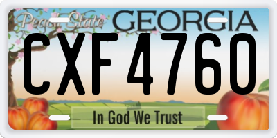GA license plate CXF4760