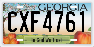 GA license plate CXF4761
