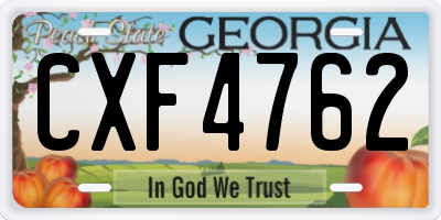 GA license plate CXF4762