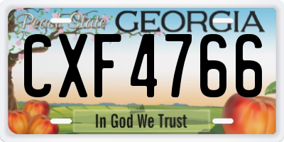 GA license plate CXF4766