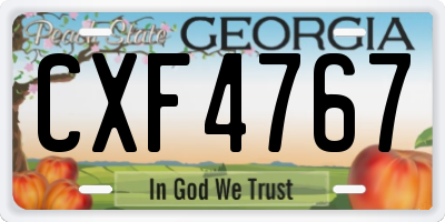 GA license plate CXF4767
