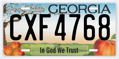 GA license plate CXF4768