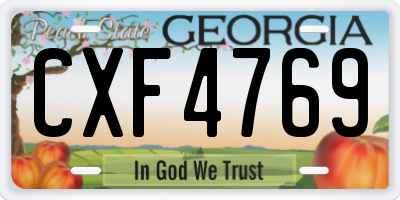 GA license plate CXF4769