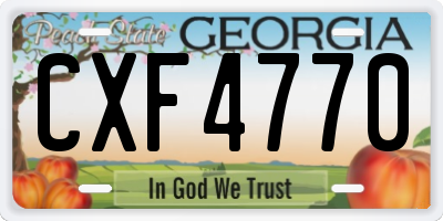 GA license plate CXF4770