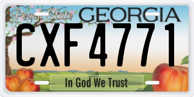 GA license plate CXF4771