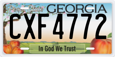 GA license plate CXF4772